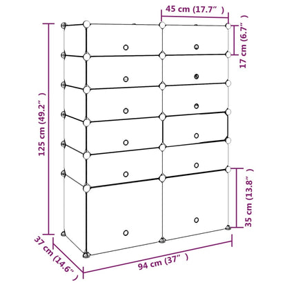 Schoenenrek 94X37X125 Cm Polypropeen Zwart