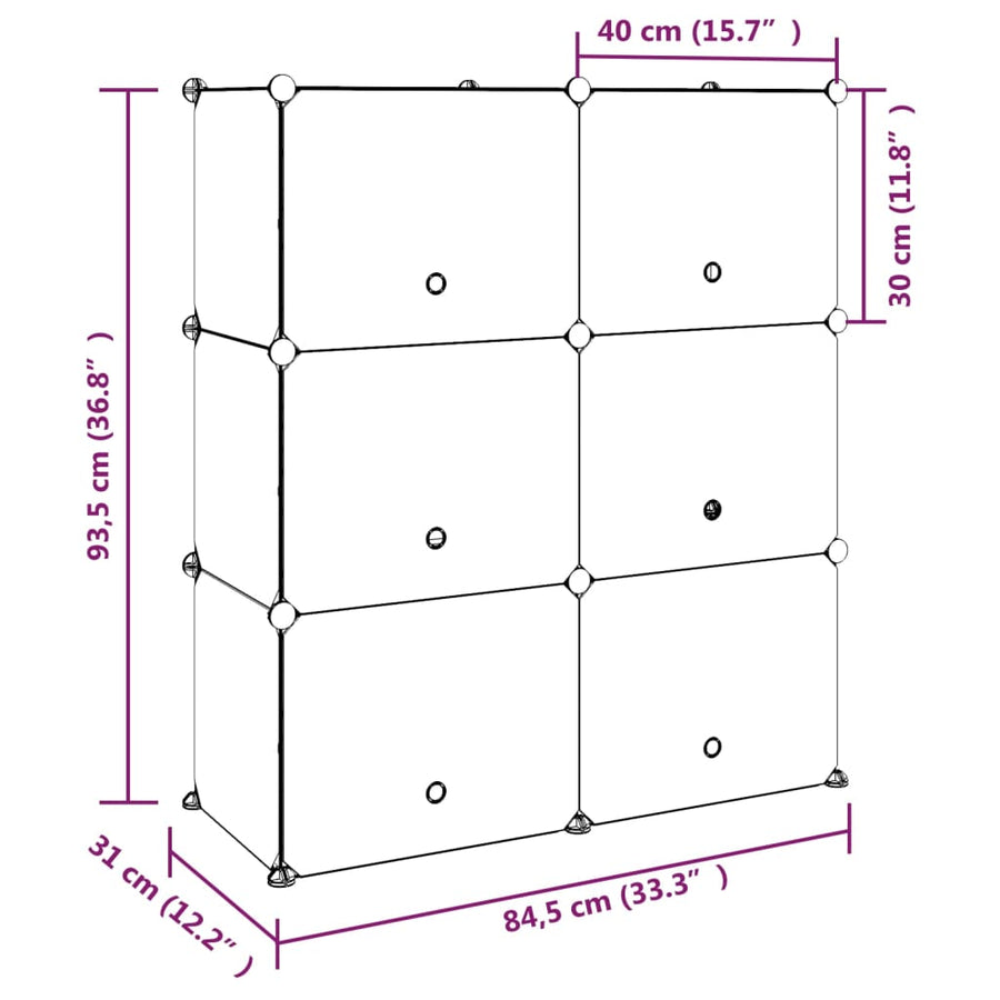 Schoenenrek 84,5X3X93,5 Cm Polypropeen 84.5 x 31 x 93.5 cm Zwart
