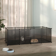 Dierenhok 144x74x46,5 cm polypropeen staal zwart