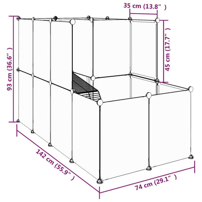 Dierenhok Klein 142X74X93 Cm Polypropeen En Staal Zwart