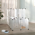 Small animal hutch 142x74x93 cm polypropylene and steel transparent