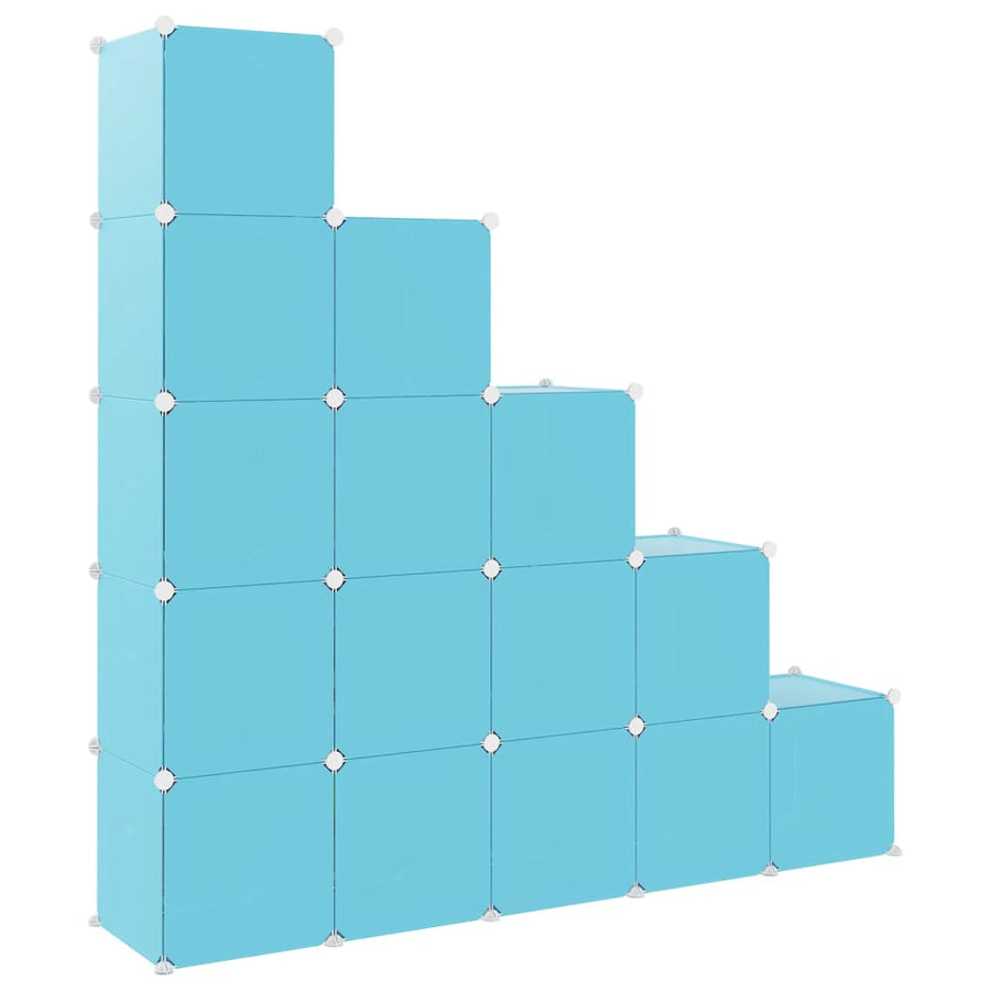 Kinderopbergmeubel Met 15 Vakken Polypropeen Blauw