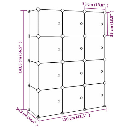 Kinderopbergmeubel Met 2 Vakken Polypropeen 110 x 36.5 x 143.5 cm Groen