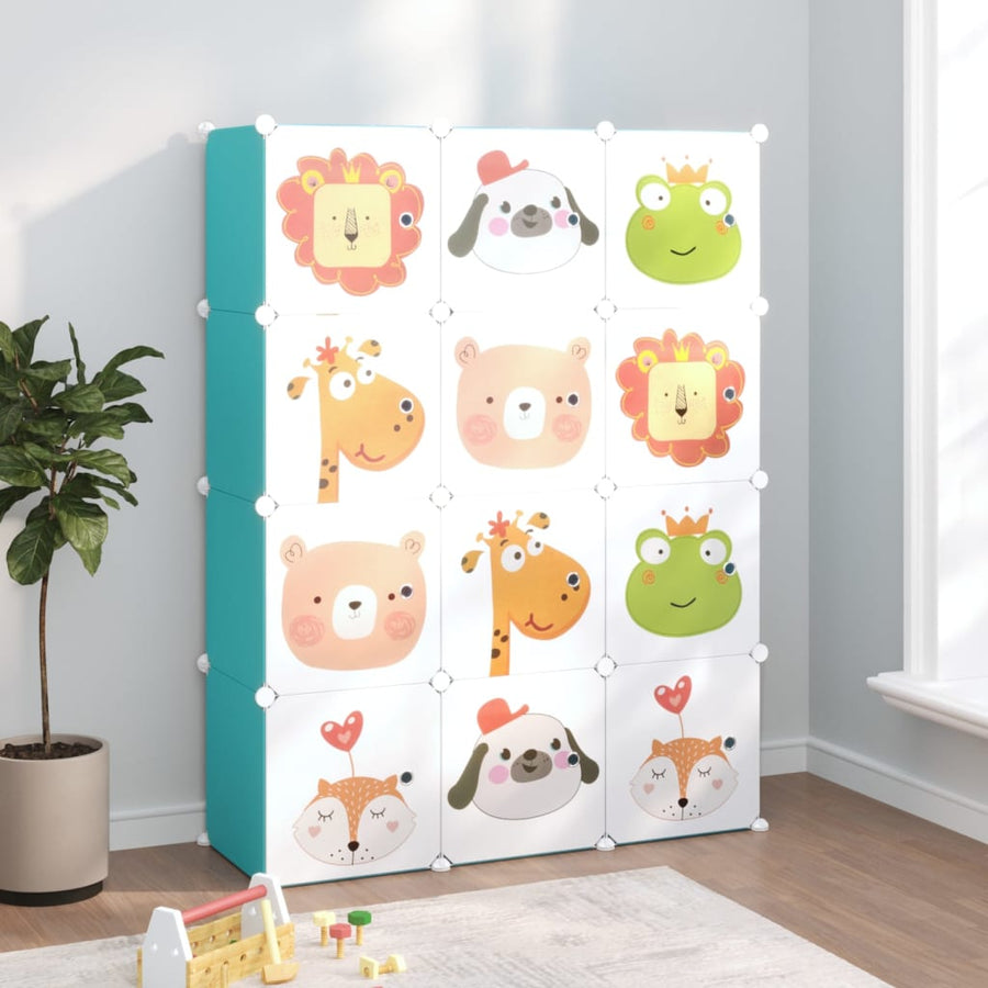 Kinderopbergmeubel Met 2 Vakken Polypropeen 110 x 36.5 x 143.5 cm Groen