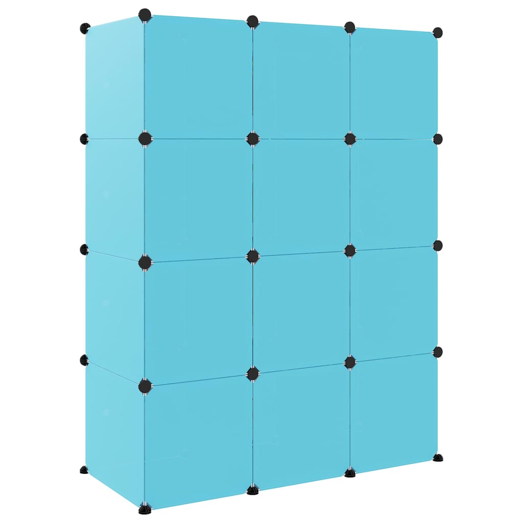 Kinderopbergmeubel Met 12 Vakken Polypropeen Blauw