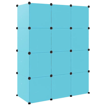 Kinderopbergmeubel Met 12 Vakken Polypropeen Blauw
