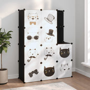 Children's Storage Unit with 10 Polypropylene Compartments, Black