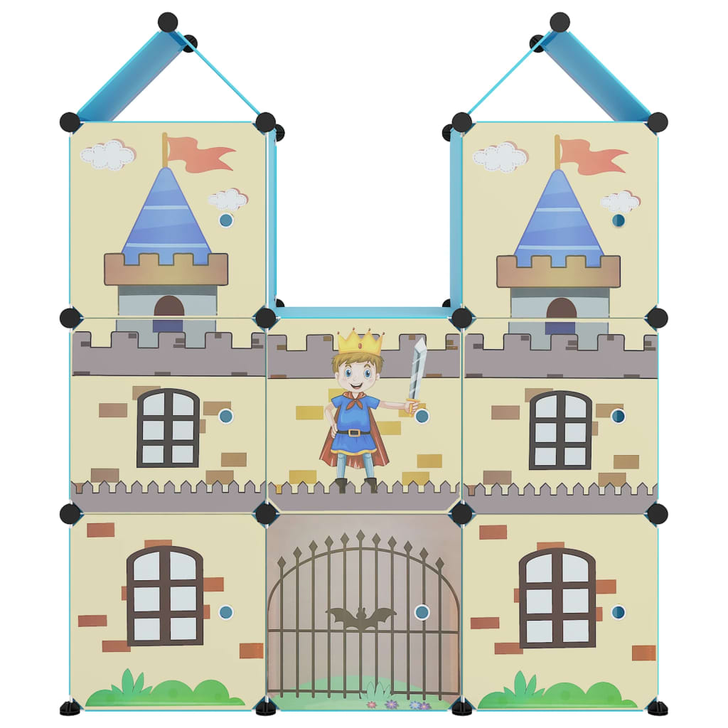 Kinderopbergmeubel Met 8 Vakken Polypropeen 109.5 x 36.5 x 127 cm Blauw