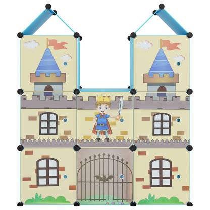 Kinderopbergmeubel Met 8 Vakken Polypropeen 109.5 x 36.5 x 127 cm Blauw