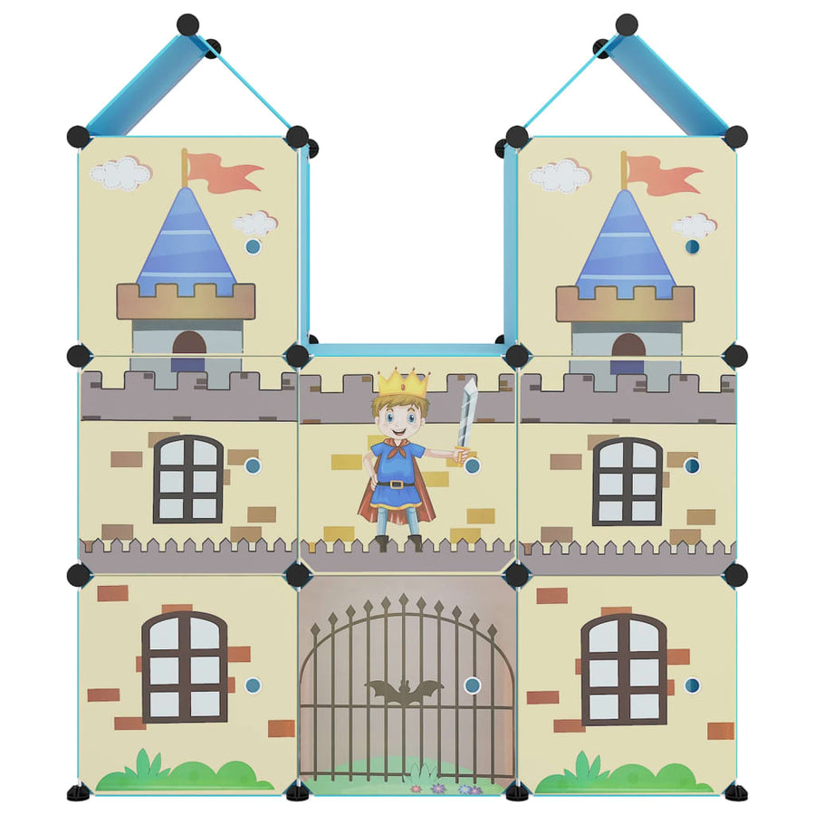 Kinderopbergmeubel Met 8 Vakken Polypropeen 109.5 x 36.5 x 127 cm Blauw