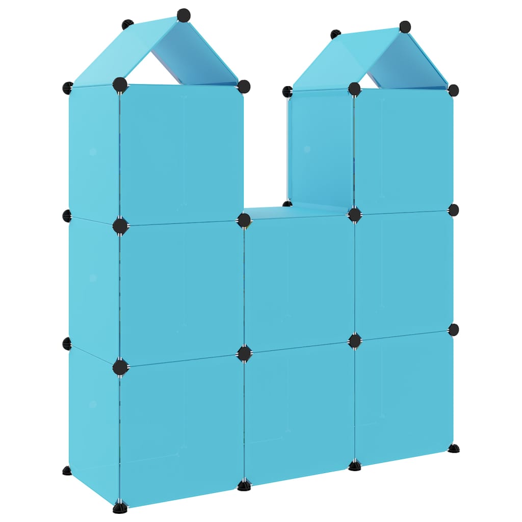 Kinderopbergmeubel Met 8 Vakken Polypropeen 109.5 x 36.5 x 127 cm Blauw