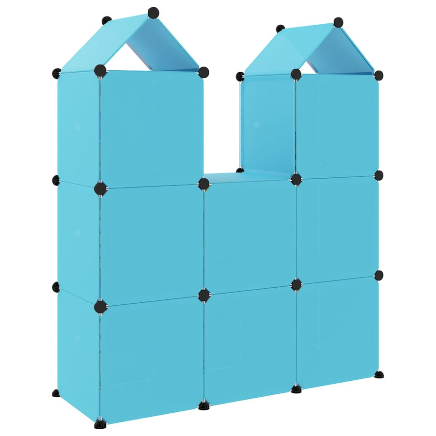 Kinderopbergmeubel Met 8 Vakken Polypropeen 109.5 x 36.5 x 127 cm Blauw
