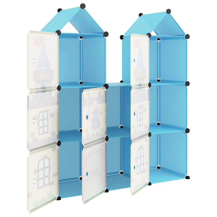 Kinderopbergmeubel Met 8 Vakken Polypropeen 109.5 x 36.5 x 127 cm Blauw