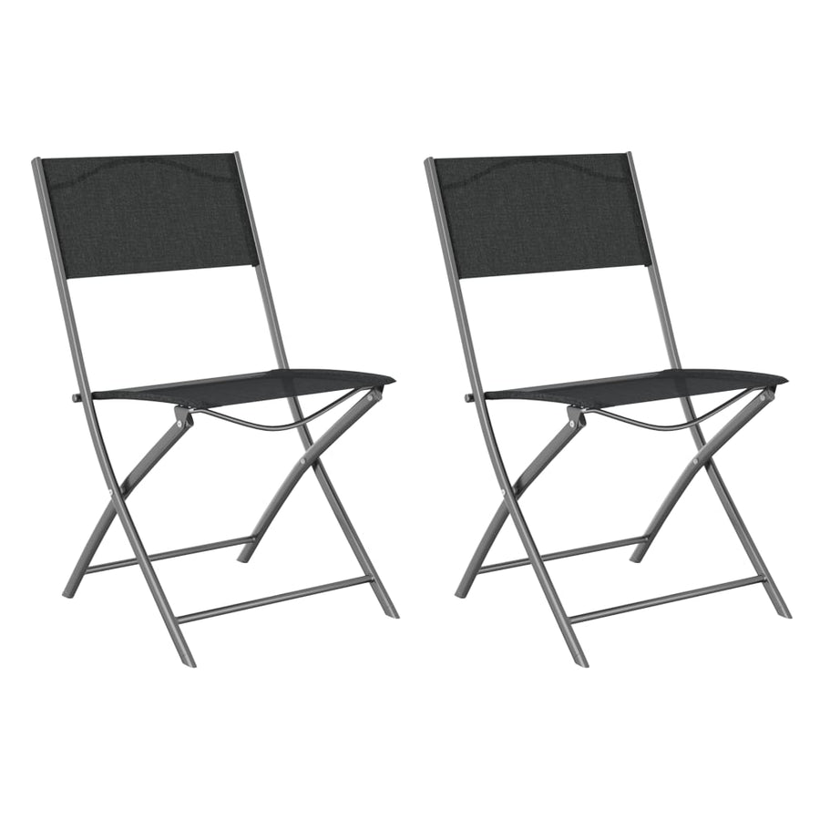Tuinstoelen Inklapbaar Staal En Textileen 2 Zwart