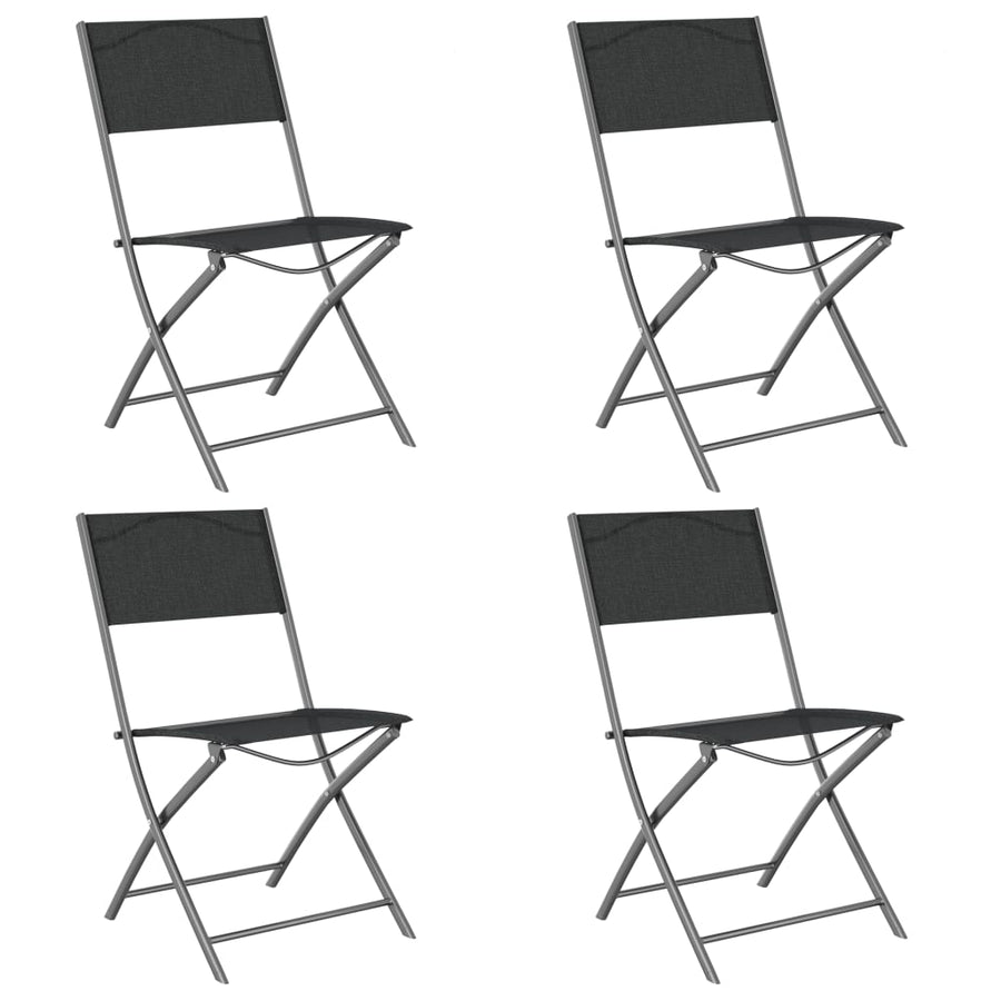 Tuinstoelen Inklapbaar Staal En Textileen 4 Zwart