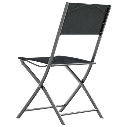 Tuinstoelen Inklapbaar Staal En Textileen 4 Zwart