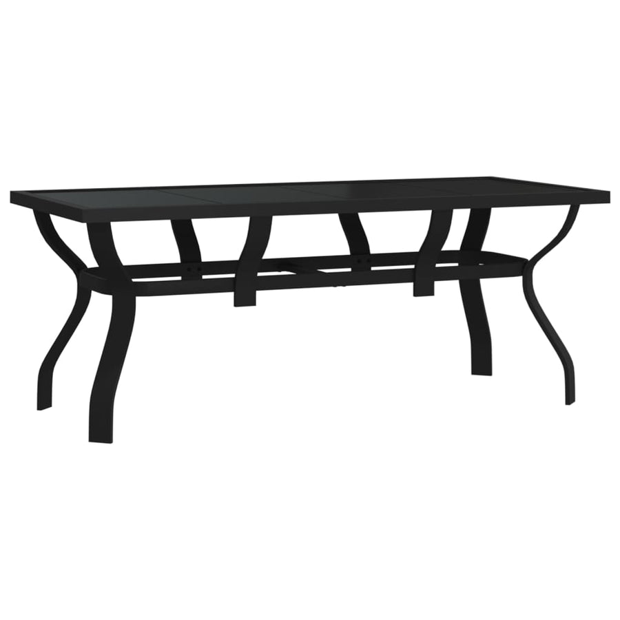 Tuintafel Staal En Glas 180 x 80 x 70 cm Zwart