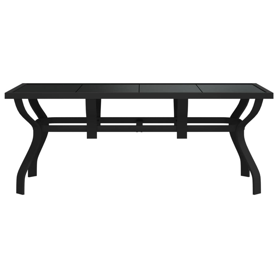 Tuintafel Staal En Glas 180 x 80 x 70 cm Zwart
