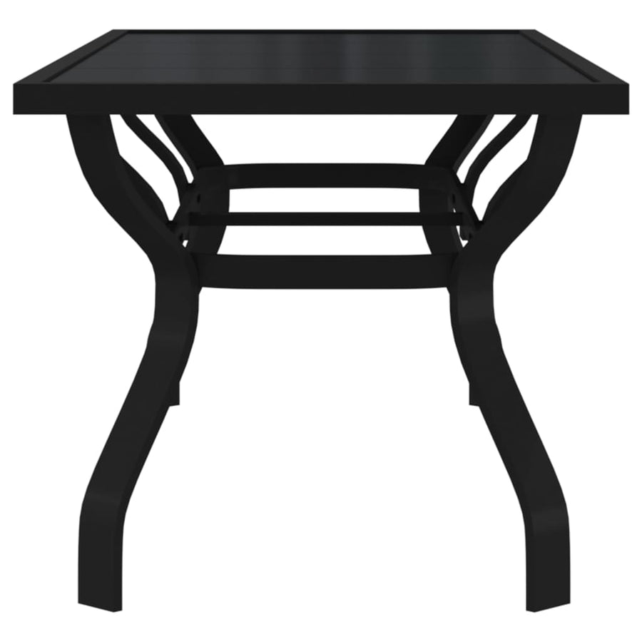 Tuintafel Staal En Glas 180 x 80 x 70 cm Zwart