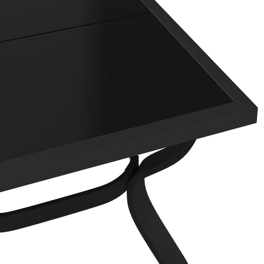 Tuintafel Staal En Glas 180 x 80 x 70 cm Zwart