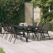 Tuintafel 180x80x70 cm staal glas zwart