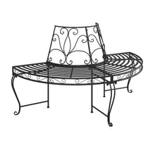 Boombanken 2 St Halfrond Ø160 Cm Staal Zwart