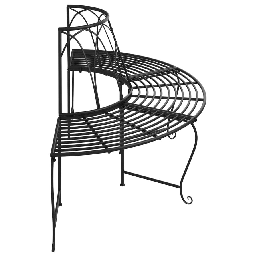 Boombanken 2 St Halfrond Ø159 Cm Staal Zwart
