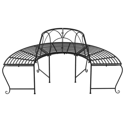 Boombanken 2 St Halfrond Ø159 Cm Staal Zwart