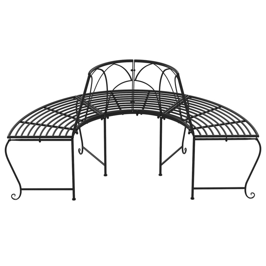 Boombanken 2 St Halfrond Ø159 Cm Staal Zwart