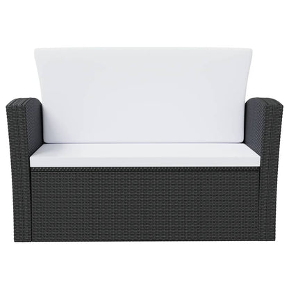 -Delige Loungeset Met Kussens Poly Rattan 8 Zwart