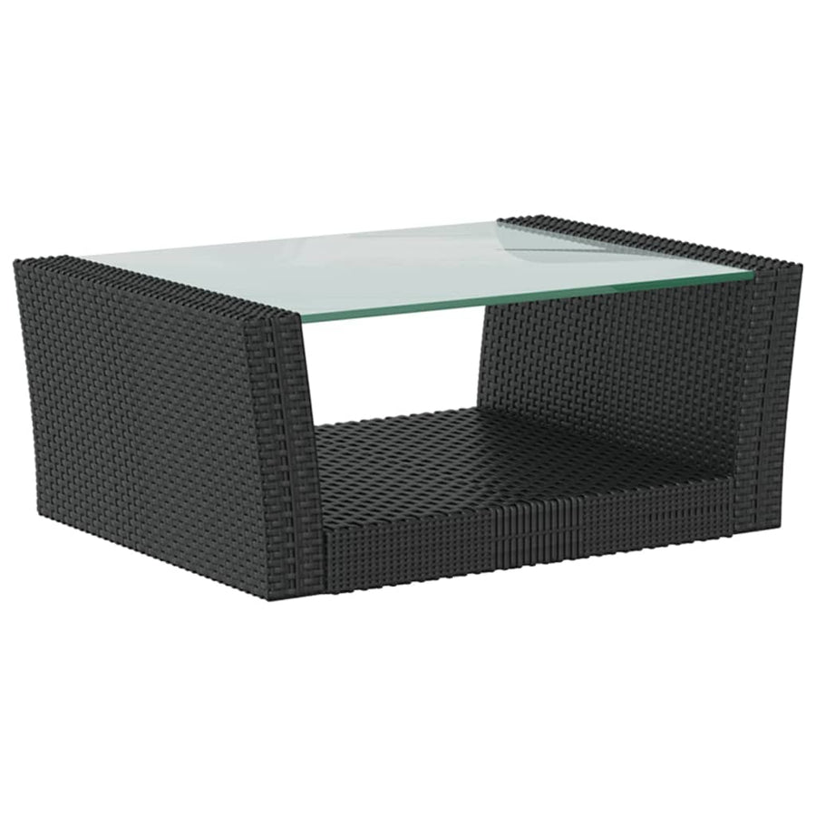 -Delige Loungeset Met Kussens Poly Rattan 8 Zwart