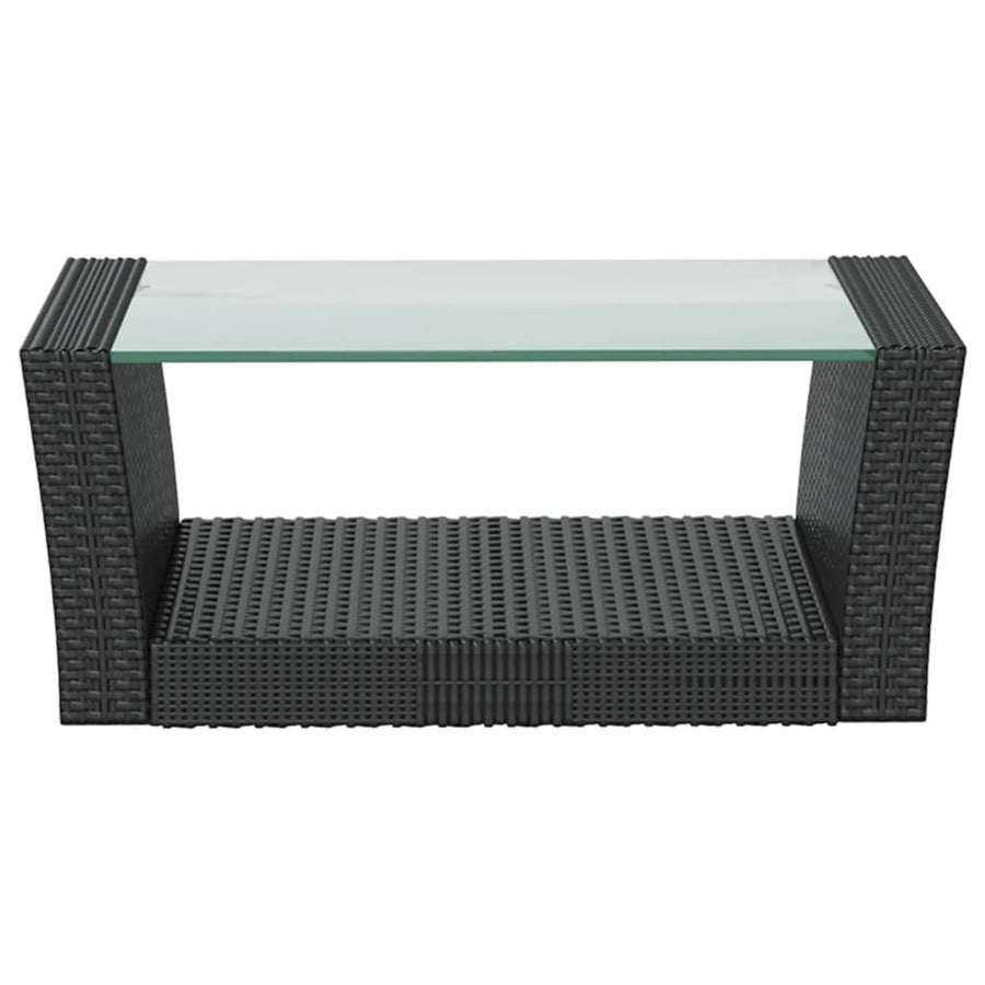 -Delige Loungeset Met Kussens Poly Rattan 8 Zwart