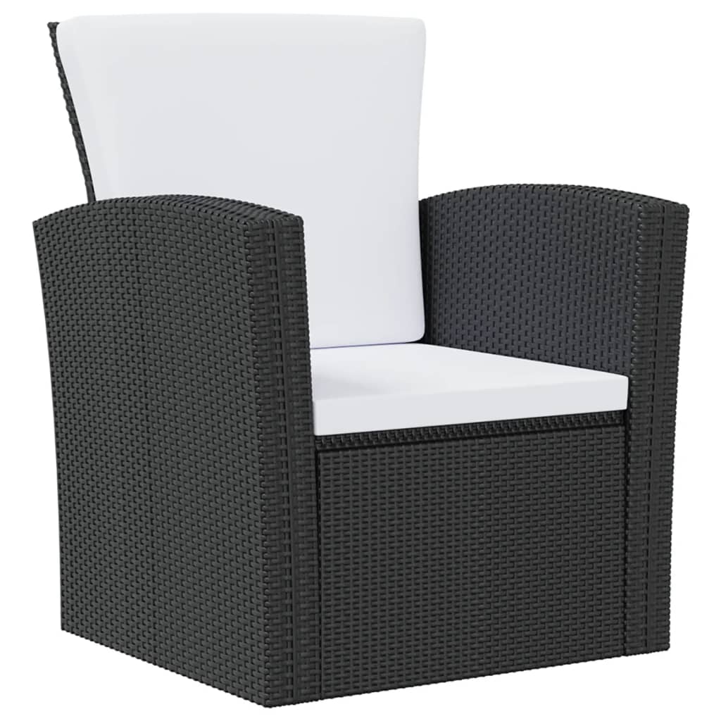 -Delige Loungeset Met Kussens Poly Rattan 16 Zwart