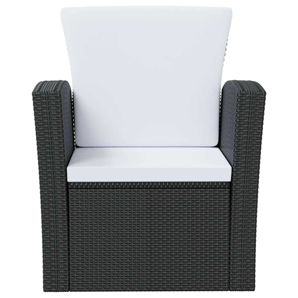 -Delige Loungeset Met Kussens Poly Rattan 16 Zwart