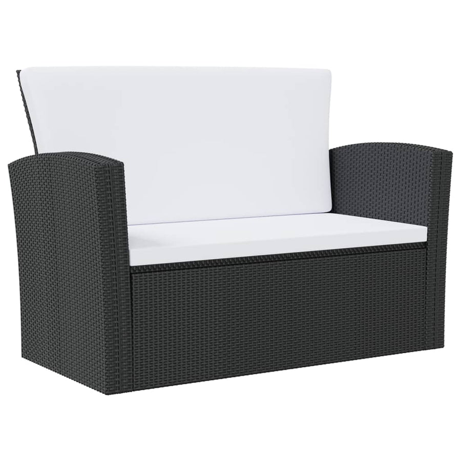 -Delige Loungeset Met Kussens Poly Rattan 16 Zwart