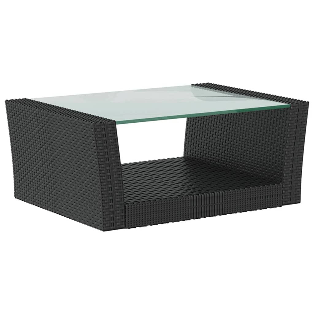 -Delige Loungeset Met Kussens Poly Rattan 16 Zwart