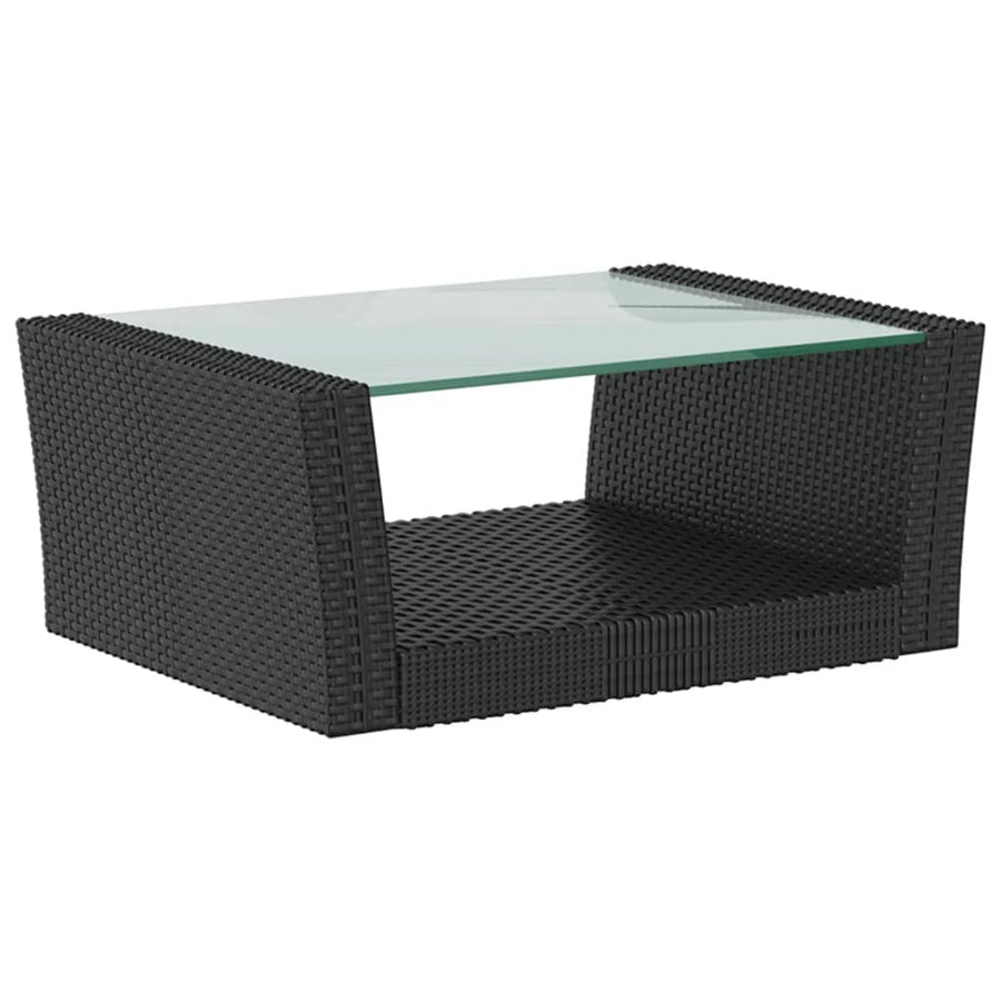 -Delige Loungeset Met Kussens Poly Rattan 16 Zwart