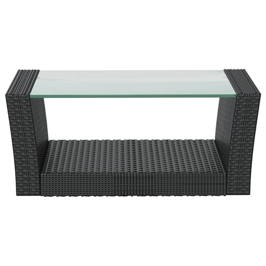 -Delige Loungeset Met Kussens Poly Rattan 16 Zwart