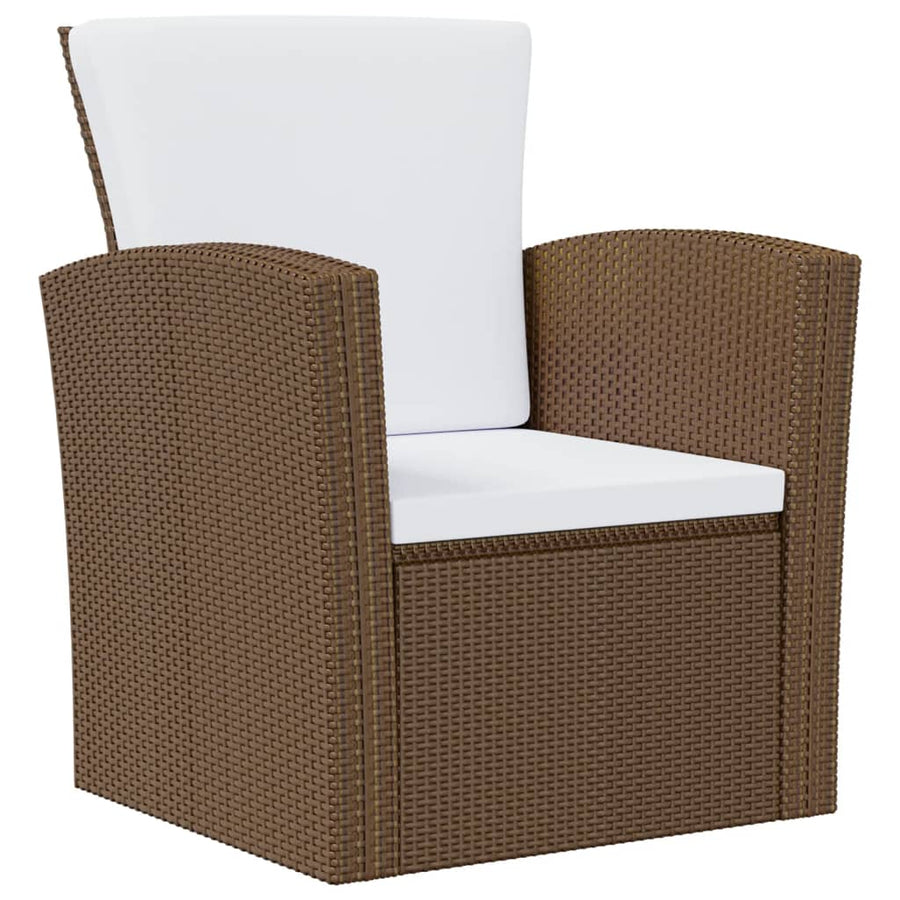 -Delige Loungeset Met Kussens Poly Rattan 8 Bruin