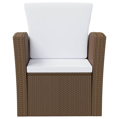 -Delige Loungeset Met Kussens Poly Rattan 8 Bruin