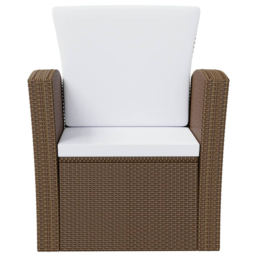 -Delige Loungeset Met Kussens Poly Rattan 8 Bruin