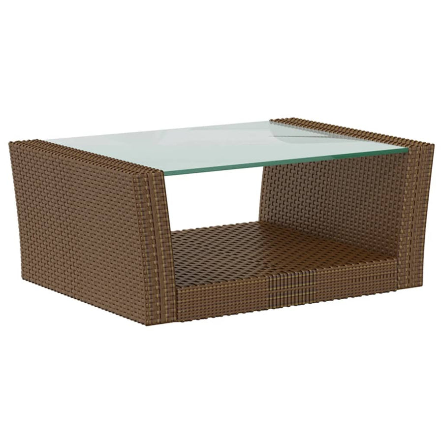 -Delige Loungeset Met Kussens Poly Rattan 8 Bruin