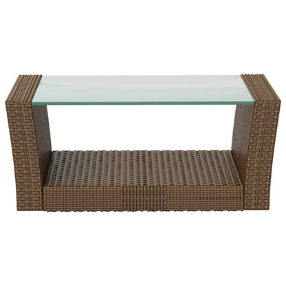 -Delige Loungeset Met Kussens Poly Rattan 8 Bruin