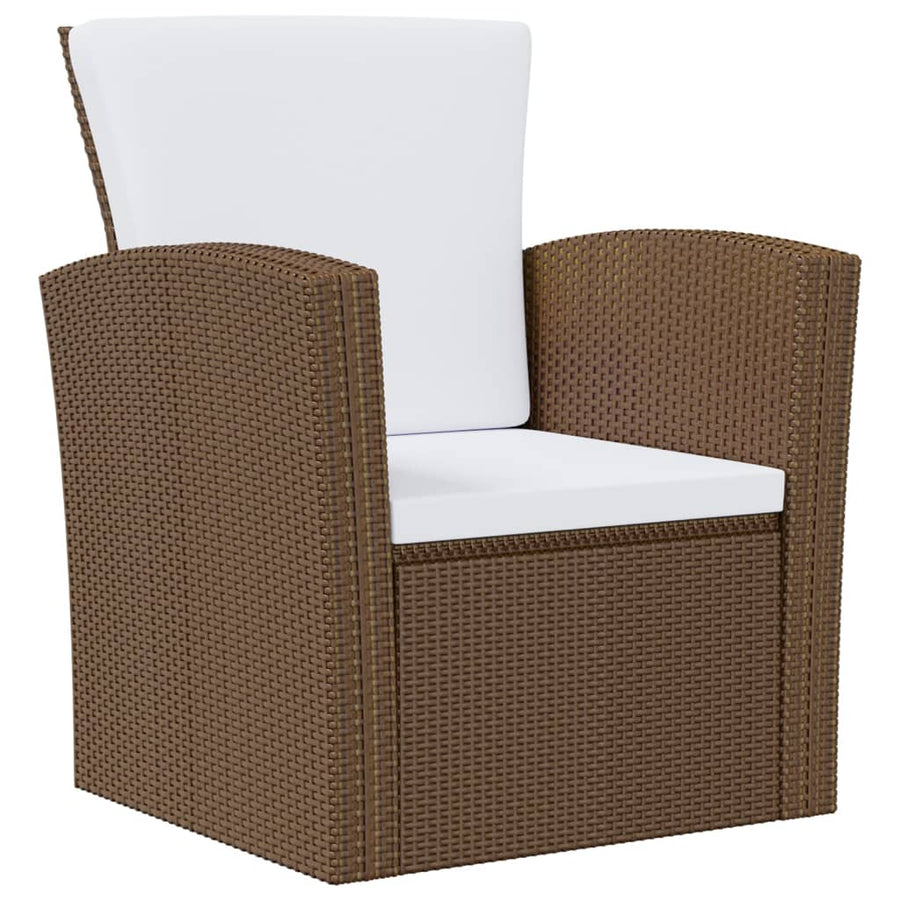 -Delige Loungeset Met Kussens Poly Rattan 16 Bruin