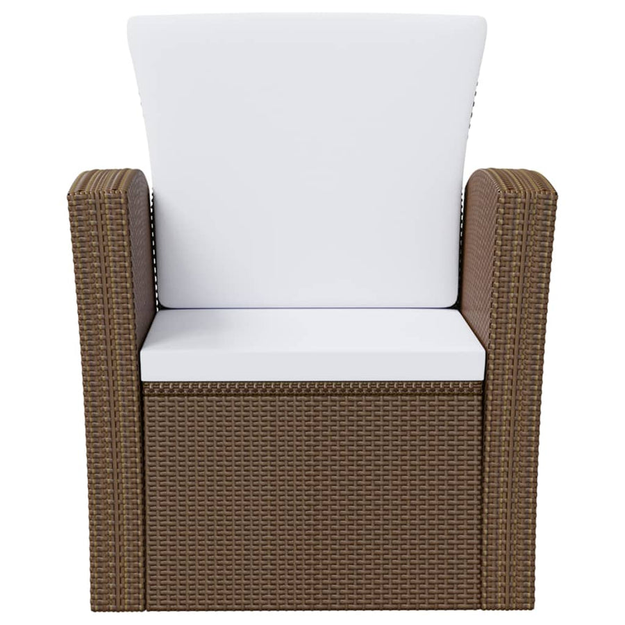 -Delige Loungeset Met Kussens Poly Rattan 16 Bruin