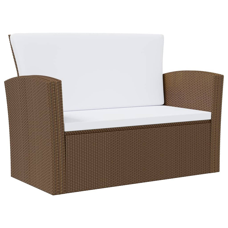 -Delige Loungeset Met Kussens Poly Rattan 16 Bruin