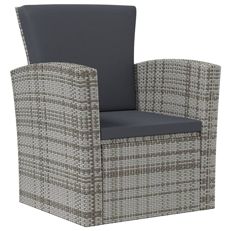 -Delige Loungeset Met Kussens Poly Rattan 8 Grijs