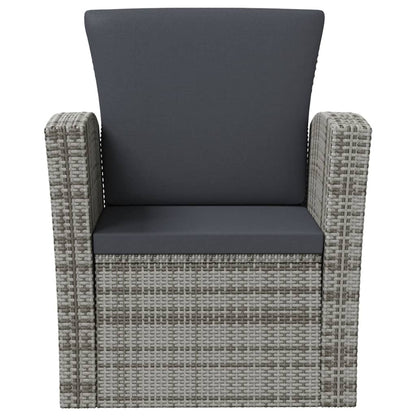 -Delige Loungeset Met Kussens Poly Rattan 8 Grijs