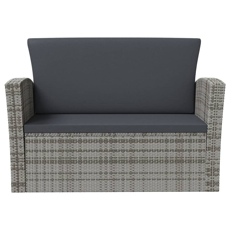 -Delige Loungeset Met Kussens Poly Rattan 8 Grijs