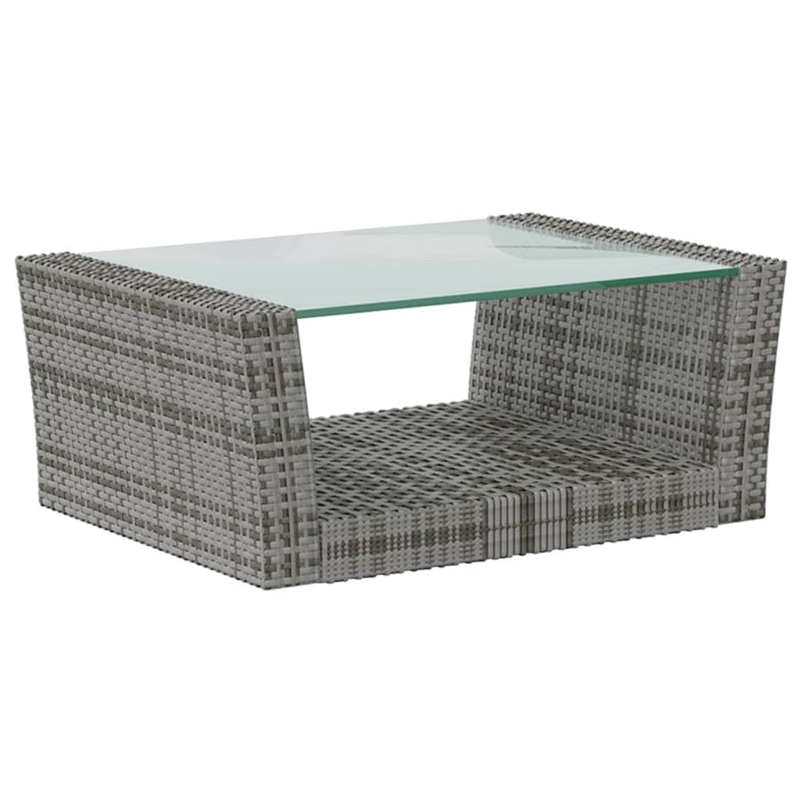 -Delige Loungeset Met Kussens Poly Rattan 8 Grijs